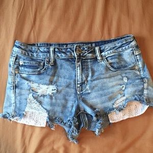 distressed denim shorts
